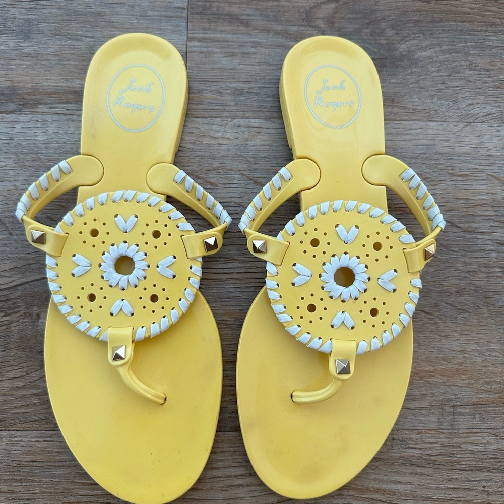 Jack Rogers Sunny Yellow Collins Jelly Slip On Thong Sandals